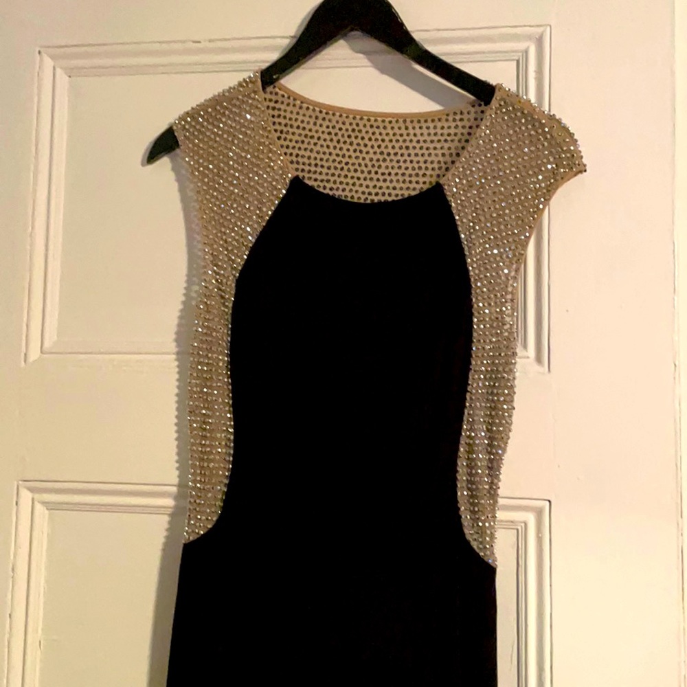 Gold and black beaded dress